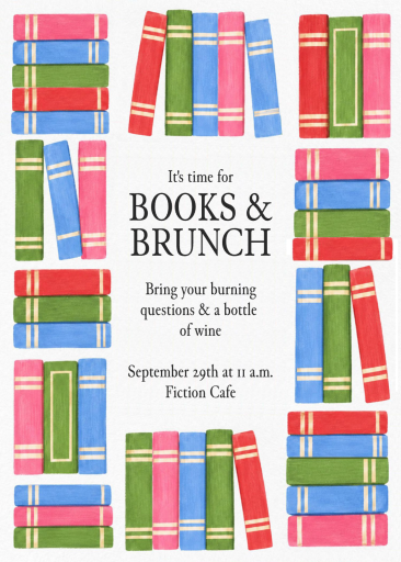 Colorful Books Baby Shower Invitation