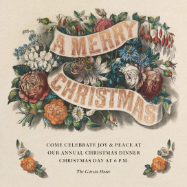 Merry Blossoms - Christmas Party Invitation by John Derian