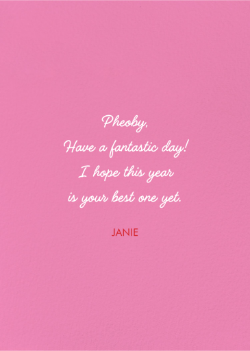 Birthday Cake and Candles (Elena Boils) - Birthday Card by Wrap - Back