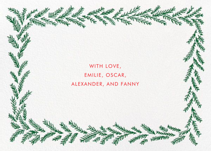 Merry Christmas Wreath Horizontal - New Year's Card by Linda and Harriett - Back