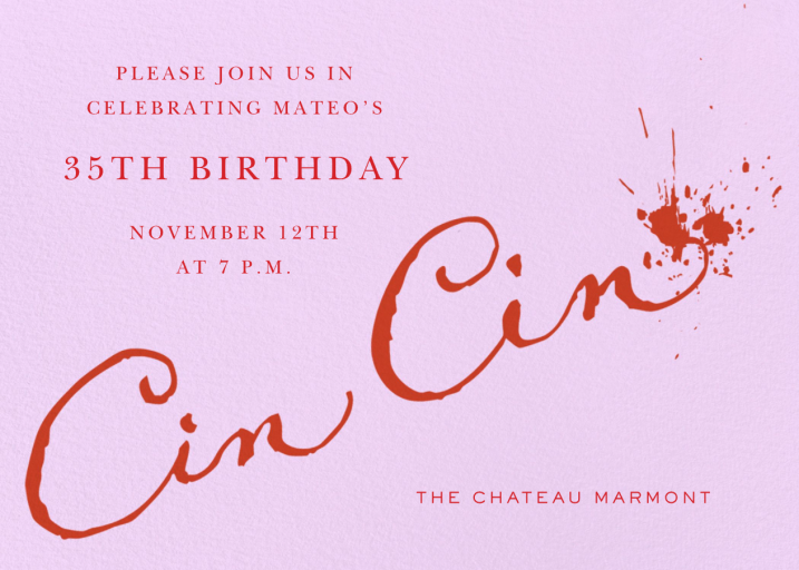 Ink Splatter - Cocktail Party Invitation by Stephanie Fishwick