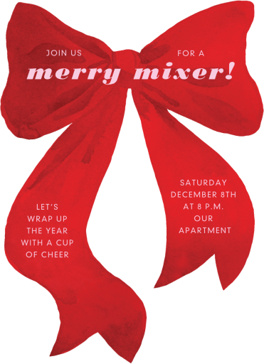 Painted Bow Cutout - Christmas Party Invitation by Paperless Post