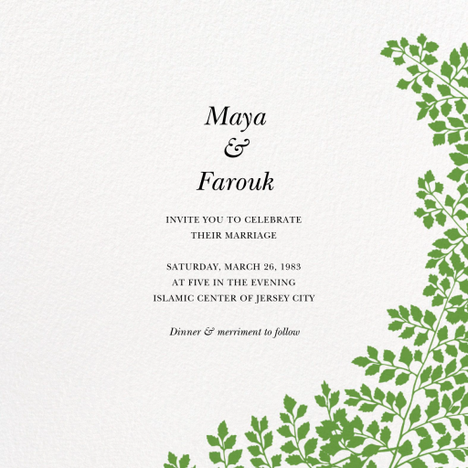 Fern II - Wedding Invitation by Paperless Post