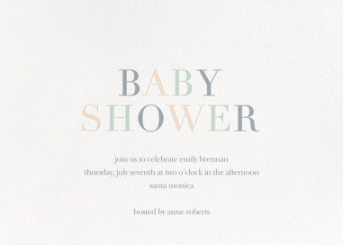 Tricolor Shower - Baby Shower Invitation by Sugar Paper