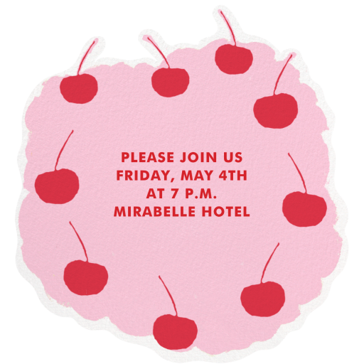 Pink Cherry Cake - Sweet 16 Invitation by Iris + Marie - Back