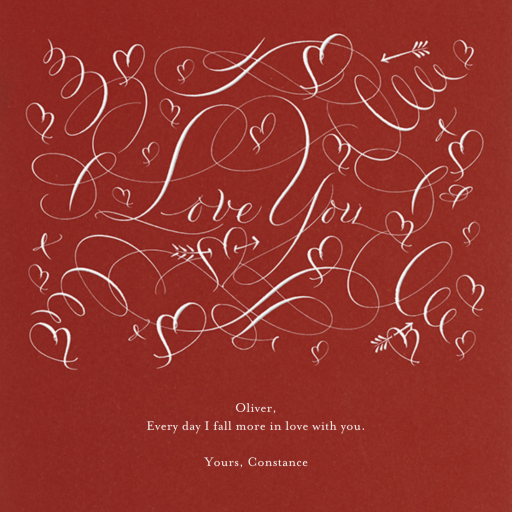 Love You - Love and Romance Card by bernard-maisner-studio