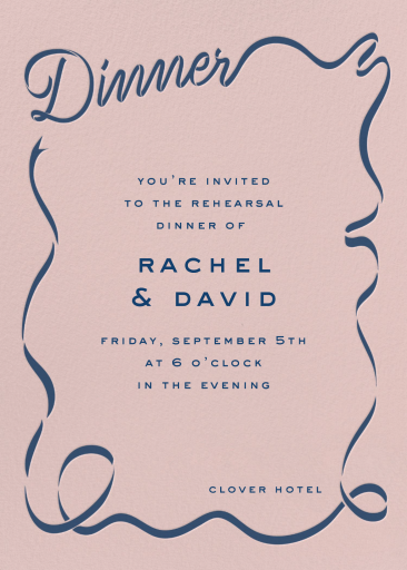 Dinner Ribbon - Rehearsal Dinner Invitation by cheree-berry