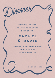 Dinner Ribbon - Rehearsal Dinner Invitation by Cheree Berry Paper & Design