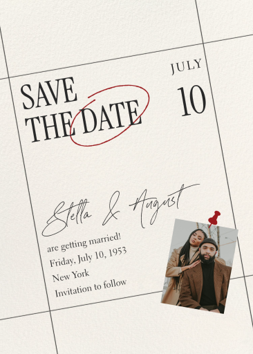 Foto del calendario marcado - Invitación de Paperless Post