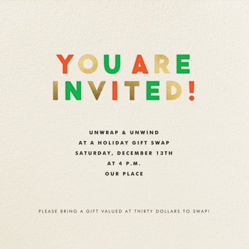 Indigo Falala - Holiday Party Invitation by The Indigo Bunting - Back