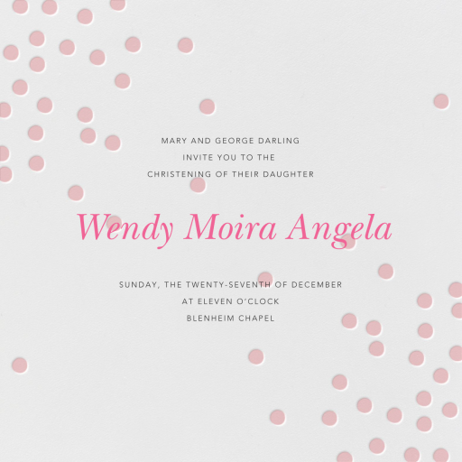 Pink Dots - Baptism & Christening Invitation by Linda and Harriett