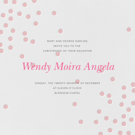 Pink Dots - Baptism & Christening Invitation by Linda and Harriett