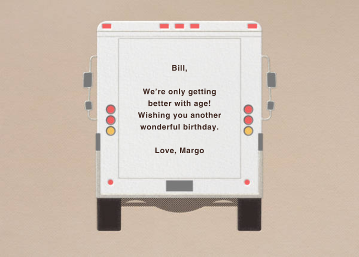 Delivery Truck - Greeting Card by Paperless Post - Back