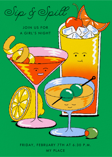 Smiling Cocktails - Get-Together Invitation by Min Heo