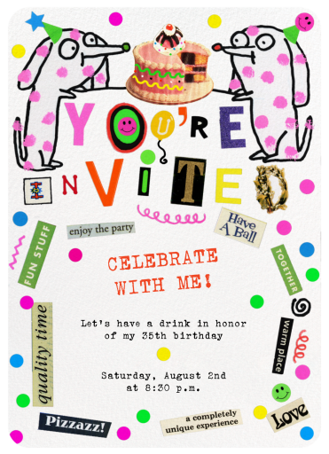 Happy Collage - Birthday Invitation by Gentle Thrills