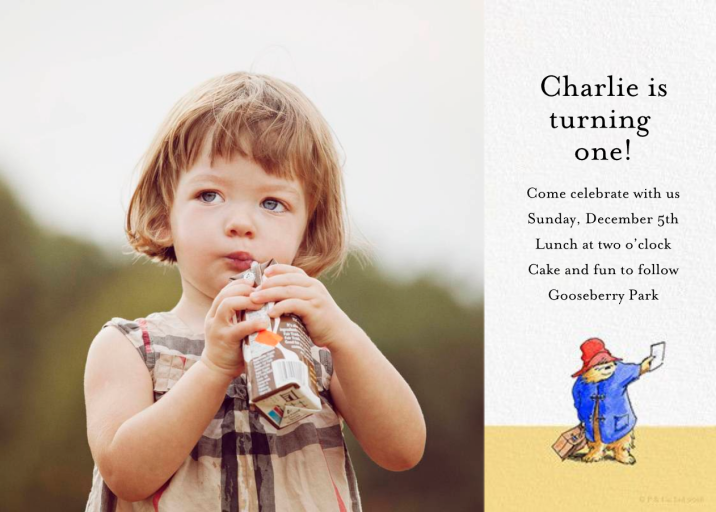 Paddington's Passport (Photo) - First Birthday Invitation by Paddington Bear