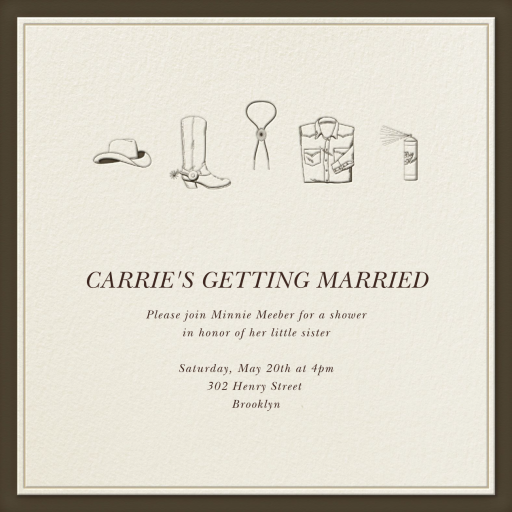 Country Couture - Bridal Shower Invitation by Derek Blasberg