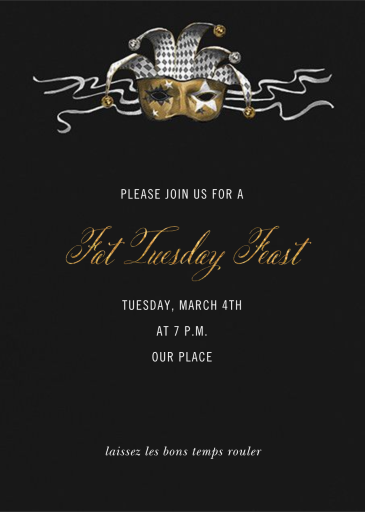 Harlequin Mask - Mardi Gras Invitation by Paperless Post
