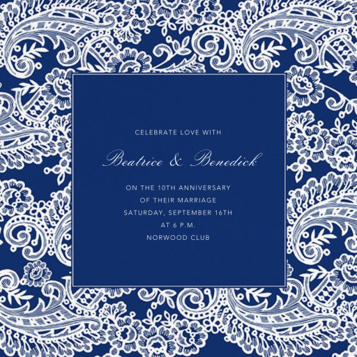 Filigree Lace (Square) - Celebration Invitation by Oscar de la Renta