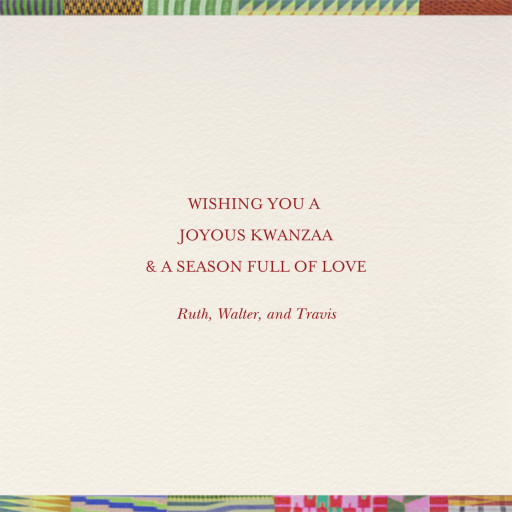 Happy Kwanzaa - Kwanzaa Card by Paperless Post - Back