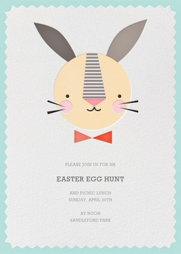 Bow Tie Bunny - Easter Invitation by Petit Collage