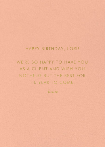 Color Block Birthday - Business Greeting Card by Rifle Paper Co. - Back