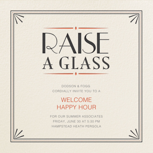 Raise a Glass - Happy Hour Invitation by Crate & Barrel