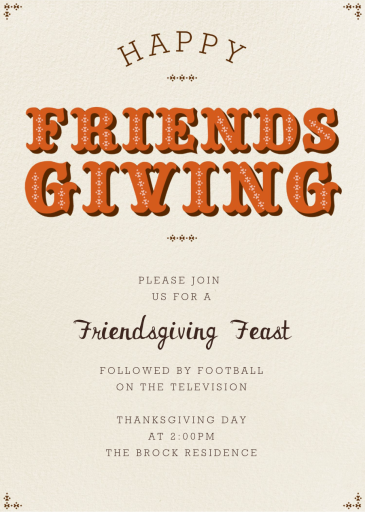 Happy Friendsgiving - Invitation by Paperless Post
