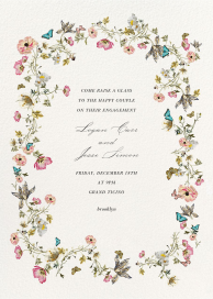 Blue Butterflies - Engagement Party Invitation by  Monique Lhuillier