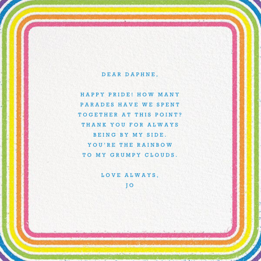 Round Rainbow Photo - Pride Card by Paperless Post - Back