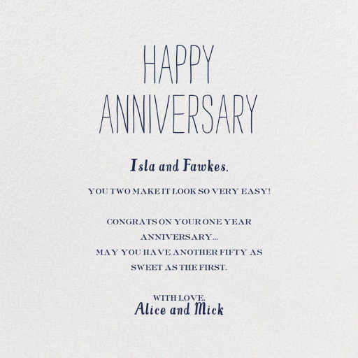 Out At Sea - Anniversary Card by Mr. Boddington's Studio - Back