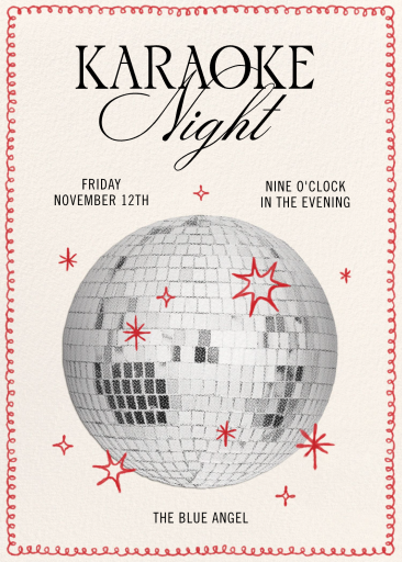 Retro Santa Disco Ball Invitation