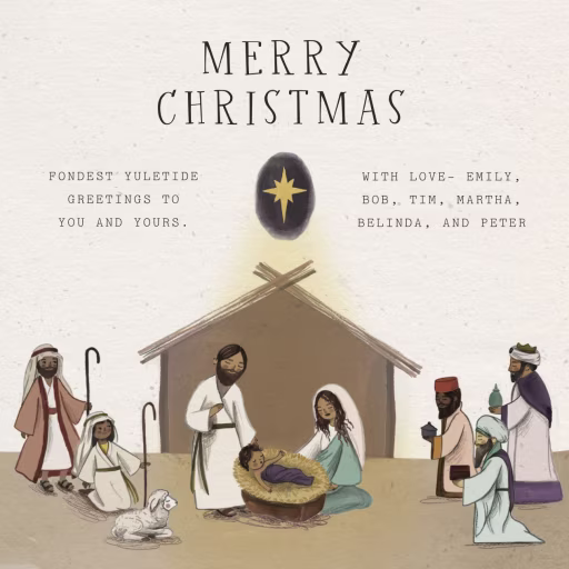 O Holy Night - Christmas Card by Merrilee Liddiard