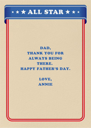 All-Star - Greeting Card by Paperless Post - Back