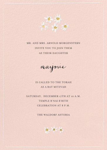 Better Daisies - Bar & Bat Mitzvah Invitation by Mr. Boddington's Studio