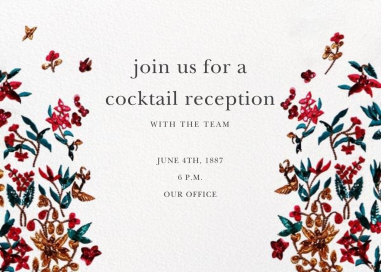 Embossed Floral - Cocktail Party Invitation by Oscar de la Renta
