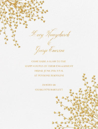 Forsythia Sprig - Valentine's Day Invitation by Crane & Co.
