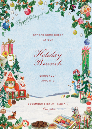 Festive Holiday Brunch Invitation