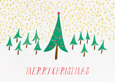 Glittery Tree in the Christmas Forest (Greeting) - Christmas Card by Mr. Boddington's Studio