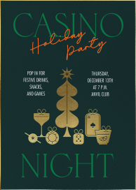 Gold Casino Holiday Invitation