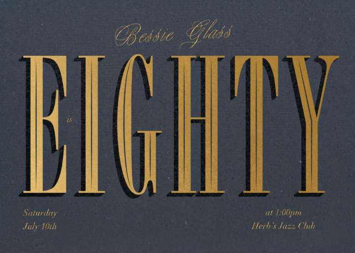 Gold Year - 80th Birthday Invitation by Paperless Post