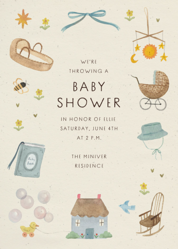 Baby’s Favorite Things - Baby Shower Invitation by Merrilee Liddiard