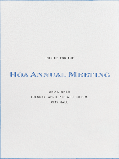 Edge Stain Ivory - HOA Meeting Invitation by Paperless Post