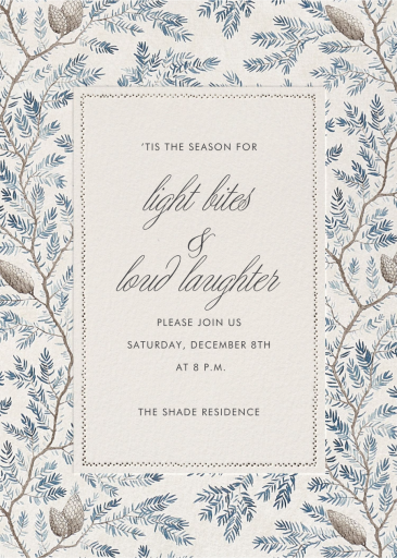 Twig and Pinecone - Winter Party Invitation by Schumacher