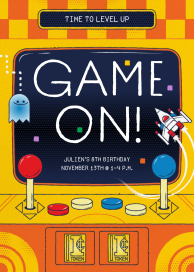 Retro Arcade Game Invitation