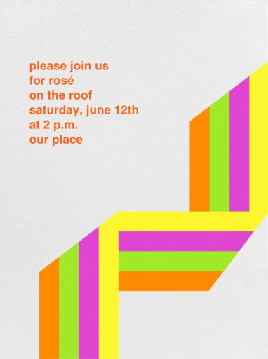 Supergraphic Ribbon - Yellow - Party Invitation by Paperless Post