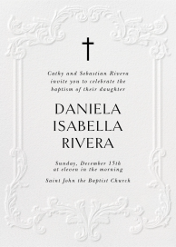 Ornate Embossing - Baptism & Christening Invitation by Inquisited