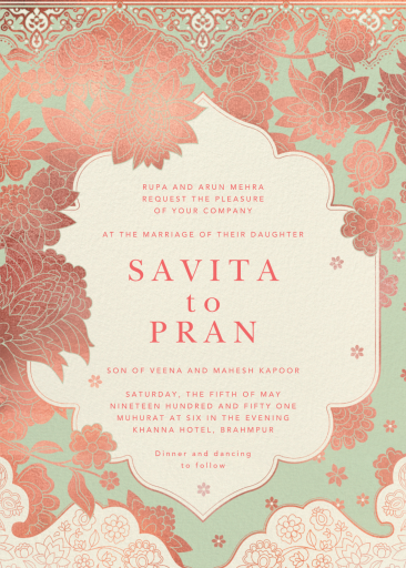 Sanganeri - Indian Wedding Invitation by Paperless Post