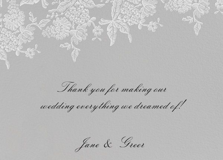 Hydrangea Lace I Thank You - Stationery by Oscar de la Renta