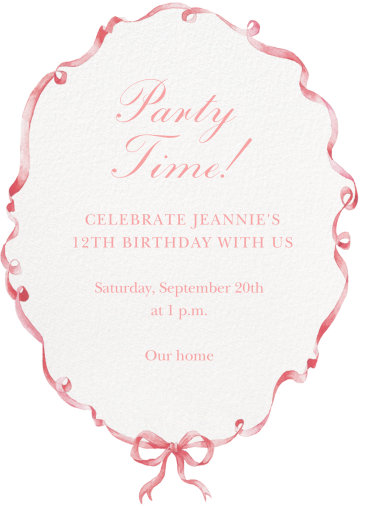 Pink Ribbon Border Invitation
